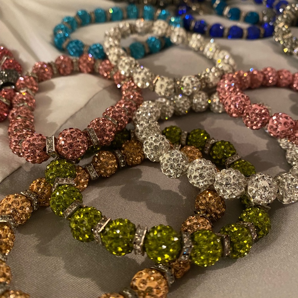 Glitter bracelet bundle stretch multicolor
